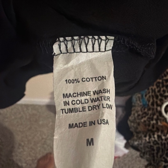 Ava Lynn Black Tunic Dress with White Embroidered Trim – Made in USA – Size M/L - Picture 5 of 6